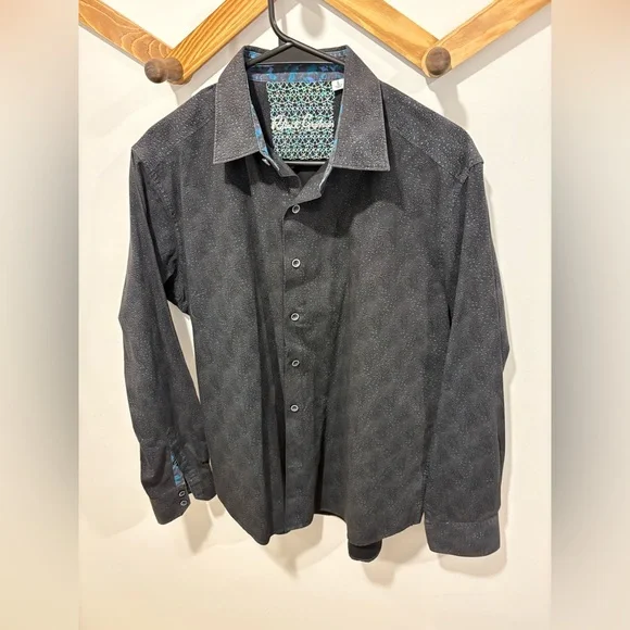 MENS ROBERT GRAHAM BLACK DRESS SHIRT - Picture 2 of 7